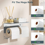 FORIOUS Double Toilet Paper Holder with Shelf, Wall Mount Tissue Roll Holder for Bathroom, 304 Stainless Steel Commercial Toilet Paper Dispenser with Phone Shelf, Brushed Nickel FORIOUS Double Toilet Paper Holder with Shelf, Wall Mount Tissue Roll Holder for Bathroom, 304 Stainless Steel Commercial Toilet Paper Dispenser with Phone Shelf, Brushed Nickel