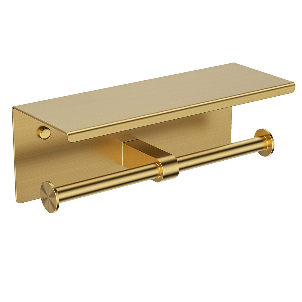 FORIOUS Double Toilet Paper Holder with Shelf, Wall Mount Tissue Roll Holder for Bathroom, 304 Stainless Steel Commercial Toilet Paper Dispenser with Phone Shelf, Brushed Nickel FORIOUS Double Toilet Paper Holder with Shelf, Wall Mount Tissue Roll Holder for Bathroom, 304 Stainless Steel Commercial Toilet Paper Dispenser with Phone Shelf, Brushed Nickel