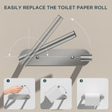 FORIOUS Toilet Paper Holder, Adhesive or Screw Wall Mount Pivoting Tissue Roll Holder for Bathroom, Stainless Steel Rustproof Self Adhesive Toilet Paper Roll Holder no Drilling, Matte Black FORIOUS Toilet Paper Holder, Adhesive or Screw Wall Mount Pivoting Tissue Roll Holder for Bathroom, Stainless Steel Rustproof Self Adhesive Toilet Paper Roll Holder no Drilling, Matte Black