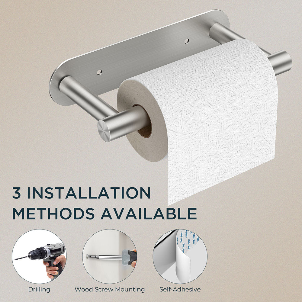 FORIOUS Toilet Paper Holder, Adhesive or Screw Wall Mount Pivoting Tissue Roll Holder for Bathroom, Stainless Steel Rustproof Self Adhesive Toilet Paper Roll Holder no Drilling, Matte Black FORIOUS Toilet Paper Holder, Adhesive or Screw Wall Mount Pivoting Tissue Roll Holder for Bathroom, Stainless Steel Rustproof Self Adhesive Toilet Paper Roll Holder no Drilling, Matte Black