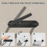 FORIOUS Toilet Paper Holder, Adhesive or Screw Wall Mount Pivoting Tissue Roll Holder for Bathroom, Stainless Steel Rustproof Self Adhesive Toilet Paper Roll Holder no Drilling, Matte Black FORIOUS Toilet Paper Holder, Adhesive or Screw Wall Mount Pivoting Tissue Roll Holder for Bathroom, Stainless Steel Rustproof Self Adhesive Toilet Paper Roll Holder no Drilling, Matte Black