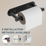 FORIOUS Toilet Paper Holder, Adhesive or Screw Wall Mount Pivoting Tissue Roll Holder for Bathroom, Stainless Steel Rustproof Self Adhesive Toilet Paper Roll Holder no Drilling, Matte Black FORIOUS Toilet Paper Holder, Adhesive or Screw Wall Mount Pivoting Tissue Roll Holder for Bathroom, Stainless Steel Rustproof Self Adhesive Toilet Paper Roll Holder no Drilling, Matte Black