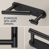 FORIOUS Toilet Paper Holder, Adhesive or Screw Wall Mount Pivoting Tissue Roll Holder for Bathroom, Stainless Steel Rustproof Self Adhesive Toilet Paper Roll Holder no Drilling, Matte Black FORIOUS Toilet Paper Holder, Adhesive or Screw Wall Mount Pivoting Tissue Roll Holder for Bathroom, Stainless Steel Rustproof Self Adhesive Toilet Paper Roll Holder no Drilling, Matte Black