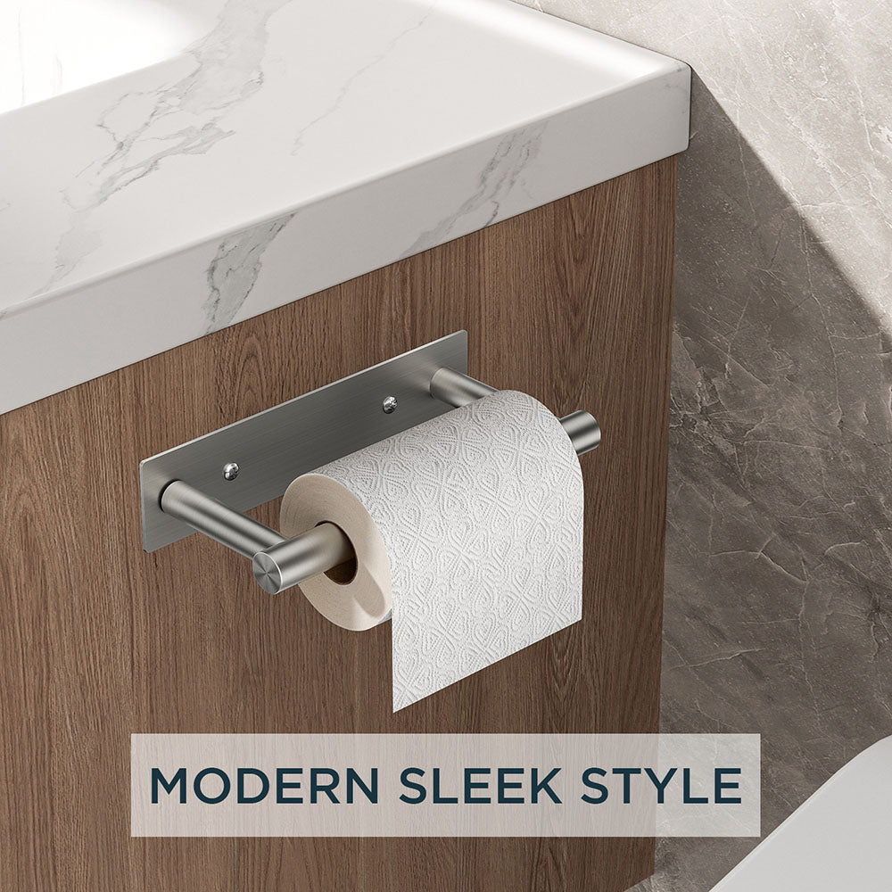 FORIOUS Black Toilet Paper Holder, Adhesive or Wall Mounted Options, Stainless Steel Rustproof Stick on no Drilling Double Post Pivoting Toilet Tissue Roll Holder Wall Mount for Bathroom, Matte Black FORIOUS Black Toilet Paper Holder, Adhesive or Wall Mounted Options, Stainless Steel Rustproof Stick on no Drilling Double Post Pivoting Toilet Tissue Roll Holder Wall Mount for Bathroom, Matte Black