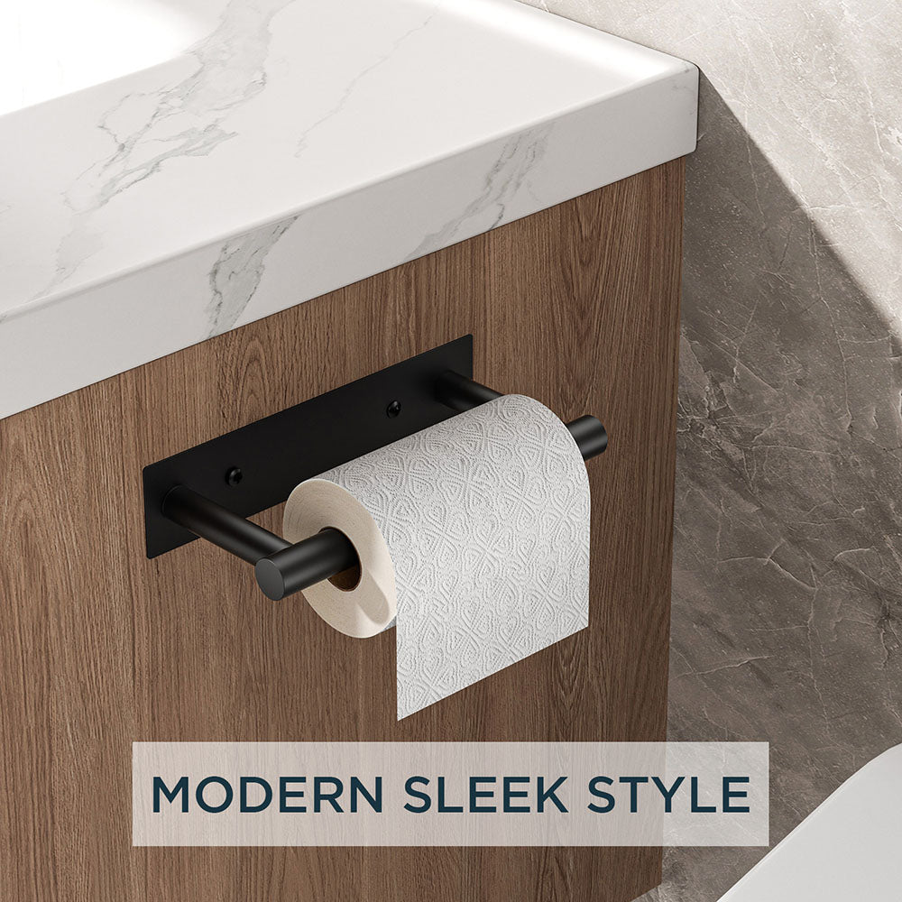 FORIOUS Black Toilet Paper Holder, Adhesive or Wall Mounted Options, Stainless Steel Rustproof Stick on no Drilling Double Post Pivoting Toilet Tissue Roll Holder Wall Mount for Bathroom, Matte Black FORIOUS Black Toilet Paper Holder, Adhesive or Wall Mounted Options, Stainless Steel Rustproof Stick on no Drilling Double Post Pivoting Toilet Tissue Roll Holder Wall Mount for Bathroom, Matte Black