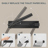 FORIOUS Black Toilet Paper Holder, Adhesive or Wall Mounted Options, Stainless Steel Rustproof Stick on no Drilling Double Post Pivoting Toilet Tissue Roll Holder Wall Mount for Bathroom, Matte Black FORIOUS Black Toilet Paper Holder, Adhesive or Wall Mounted Options, Stainless Steel Rustproof Stick on no Drilling Double Post Pivoting Toilet Tissue Roll Holder Wall Mount for Bathroom, Matte Black