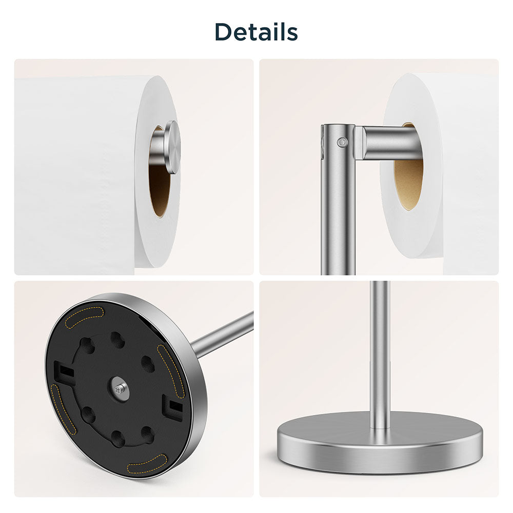 FORIOUS Toilet Paper Holder Stand, Modern Free Standing Tissue Roll Holder for Bathroom, Durable SUS 304 Stainless Steel and Weighted Base Toilet Paper Stand, Storage for 4 Rolls, Matte Black FORIOUS Toilet Paper Holder Stand, Modern Free Standing Tissue Roll Holder for Bathroom, Durable SUS 304 Stainless Steel and Weighted Base Toilet Paper Stand, Storage for 4 Rolls, Matte Black