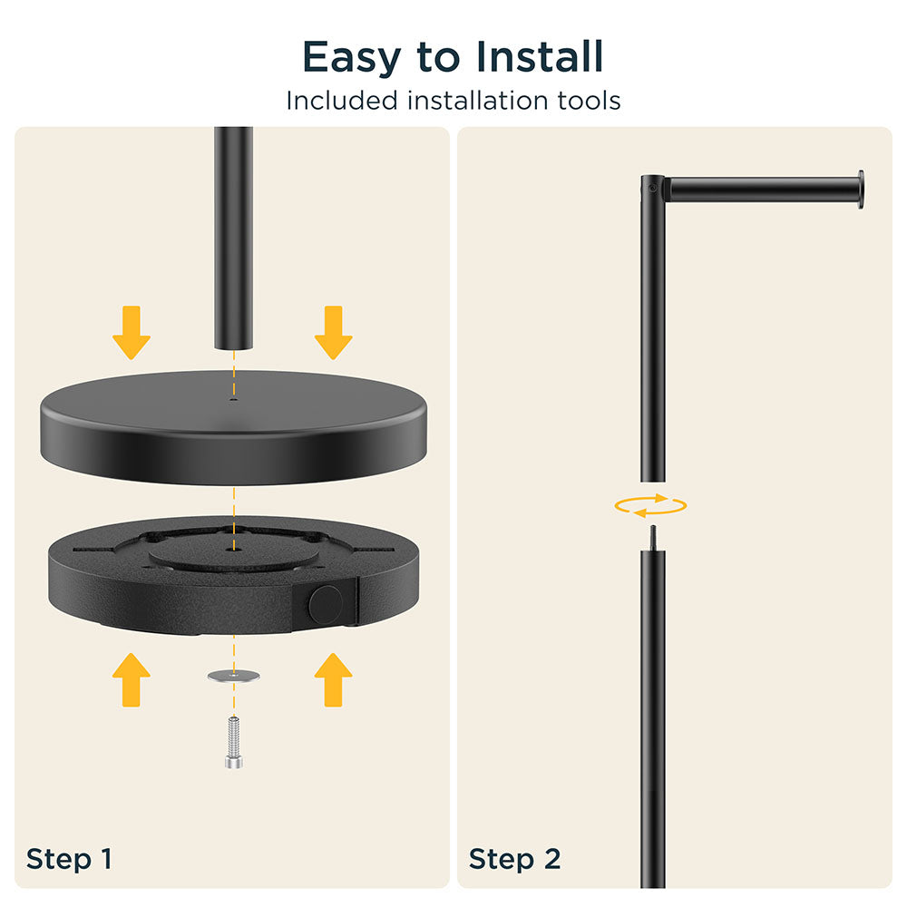 FORIOUS Toilet Paper Holder Stand, Modern Free Standing Tissue Roll Holder for Bathroom, Durable SUS 304 Stainless Steel and Weighted Base Toilet Paper Stand, Storage for 4 Rolls, Matte Black FORIOUS Toilet Paper Holder Stand, Modern Free Standing Tissue Roll Holder for Bathroom, Durable SUS 304 Stainless Steel and Weighted Base Toilet Paper Stand, Storage for 4 Rolls, Matte Black