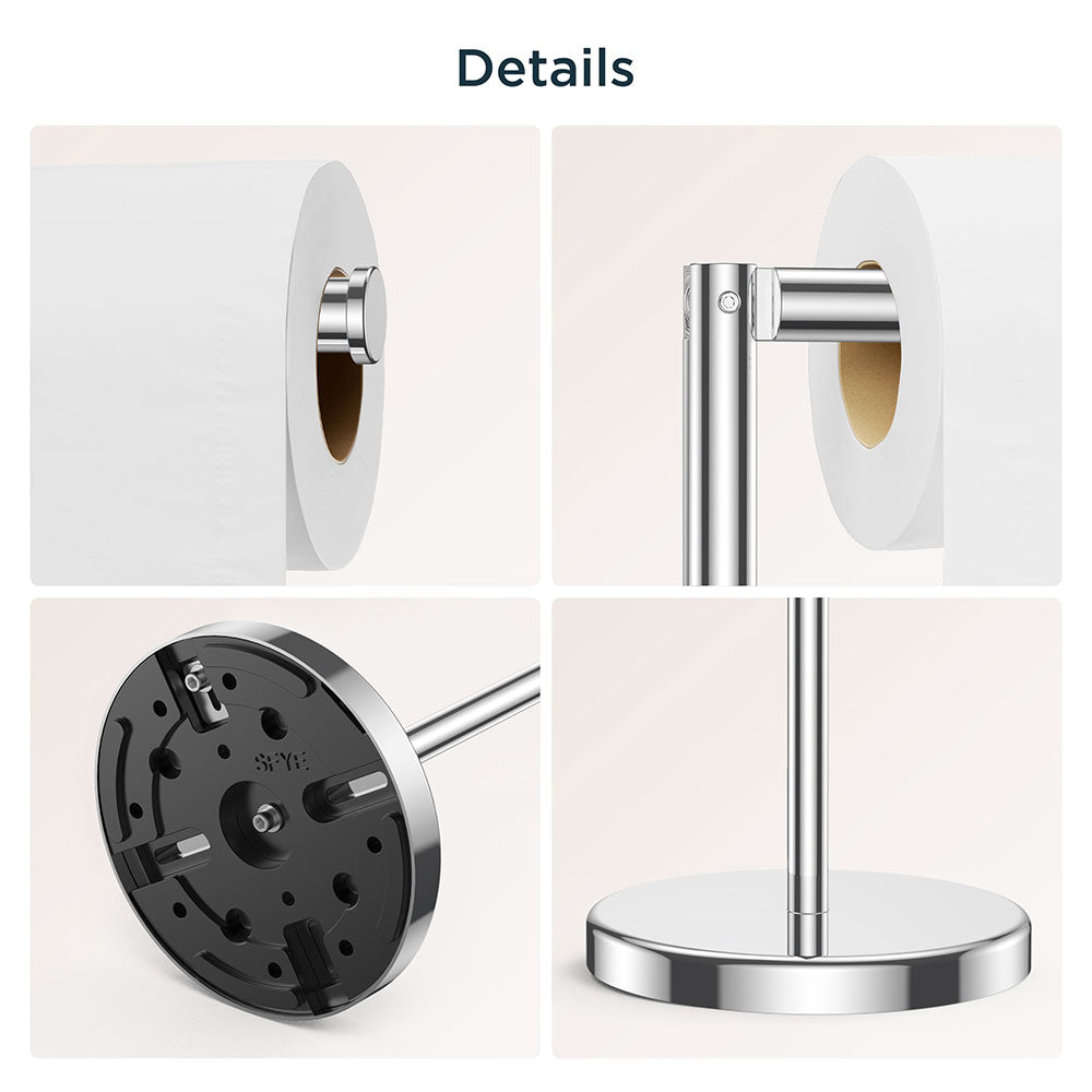 FORIOUS Toilet Paper Holder Stand, Modern Free Standing Tissue Roll Holder for Bathroom, Durable SUS 304 Stainless Steel and Weighted Base Toilet Paper Stand, Storage for 4 Rolls, Matte Black FORIOUS Toilet Paper Holder Stand, Modern Free Standing Tissue Roll Holder for Bathroom, Durable SUS 304 Stainless Steel and Weighted Base Toilet Paper Stand, Storage for 4 Rolls, Matte Black