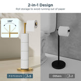 FORIOUS Toilet Paper Holder Stand, Modern Free Standing Tissue Roll Holder for Bathroom, Durable SUS 304 Stainless Steel and Weighted Base Toilet Paper Stand, Storage for 4 Rolls, Matte Black FORIOUS Toilet Paper Holder Stand, Modern Free Standing Tissue Roll Holder for Bathroom, Durable SUS 304 Stainless Steel and Weighted Base Toilet Paper Stand, Storage for 4 Rolls, Matte Black