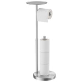 FORIOUS Toilet Paper Holder Stand with Shelf, Adjustable Height Freestanding Toilet Paper Stand with Storage, SUS 304 Stainless Steel and Weighted Base Tissue Roll Holder for Bathroom, Brushed Nickel FORIOUS Toilet Paper Holder Stand with Shelf, Adjustable Height Freestanding Toilet Paper Stand with Storage, SUS 304 Stainless Steel and Weighted Base Tissue Roll Holder for Bathroom, Brushed Nickel