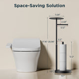 FORIOUS Toilet Paper Holder Stand with Shelf, Adjustable Height Freestanding Toilet Paper Stand with Storage, SUS 304 Stainless Steel and Weighted Base Tissue Roll Holder for Bathroom, Brushed Nickel FORIOUS Toilet Paper Holder Stand with Shelf, Adjustable Height Freestanding Toilet Paper Stand with Storage, SUS 304 Stainless Steel and Weighted Base Tissue Roll Holder for Bathroom, Brushed Nickel