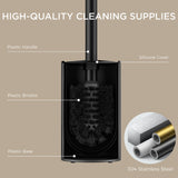 FORIOUS Toilet Brush and Holder Set, 304 Stainless Steel Heavy Duty Base and Handle for Bathroom Deep Cleaning, Toilet Bowl Cleaners Brush with Holder, Space Saving for Storage, Matte Black FORIOUS Toilet Brush and Holder Set, 304 Stainless Steel Heavy Duty Base and Handle for Bathroom Deep Cleaning, Toilet Bowl Cleaners Brush with Holder, Space Saving for Storage, Matte Black