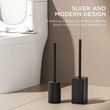 FORIOUS Toilet Brush and Holder Set, 304 Stainless Steel Heavy Duty Base and Handle for Bathroom Deep Cleaning, Toilet Bowl Cleaners Brush with Holder, Space Saving for Storage, Matte Black FORIOUS Toilet Brush and Holder Set, 304 Stainless Steel Heavy Duty Base and Handle for Bathroom Deep Cleaning, Toilet Bowl Cleaners Brush with Holder, Space Saving for Storage, Matte Black