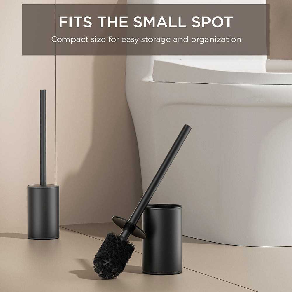 FORIOUS Toilet Brush and Holder Set, 304 Stainless Steel Heavy Duty Base and Handle for Bathroom Deep Cleaning, Toilet Bowl Cleaners Brush with Holder, Space Saving for Storage, Matte Black FORIOUS Toilet Brush and Holder Set, 304 Stainless Steel Heavy Duty Base and Handle for Bathroom Deep Cleaning, Toilet Bowl Cleaners Brush with Holder, Space Saving for Storage, Matte Black