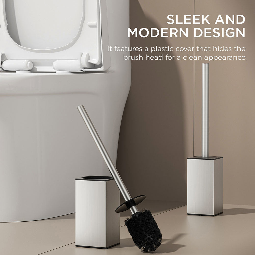 FORIOUS Square Toilet Brush and Holder Set Brushed Nickel, Heavy Duty 304 Stainless Steel Base & Handle, Toilet Bowl Cleaners Brush and Holder for Bathroom Storage and Organization FORIOUS Square Toilet Brush and Holder Set Brushed Nickel, Heavy Duty 304 Stainless Steel Base & Handle, Toilet Bowl Cleaners Brush and Holder for Bathroom Storage and Organization