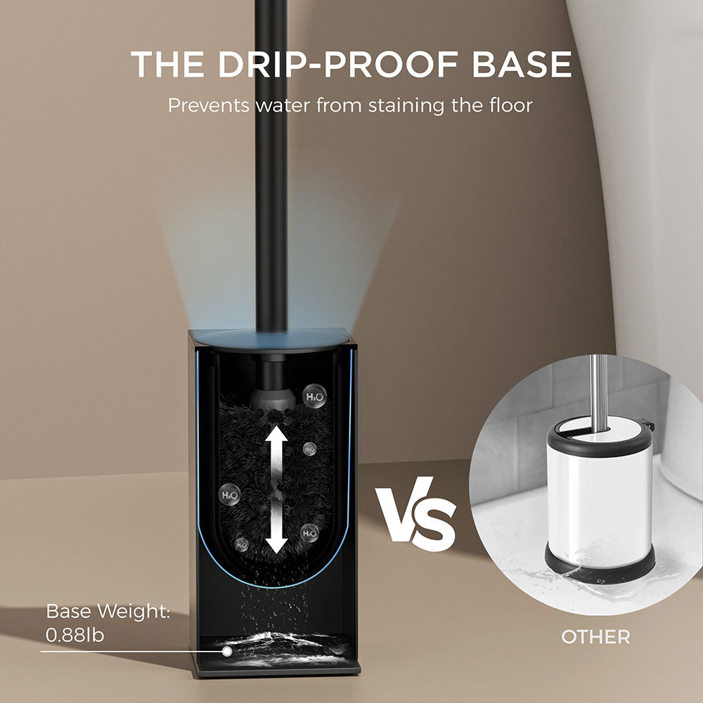 FORIOUS Square Toilet Brush and Holder Set Brushed Nickel, Heavy Duty 304 Stainless Steel Base & Handle, Toilet Bowl Cleaners Brush and Holder for Bathroom Storage and Organization FORIOUS Square Toilet Brush and Holder Set Brushed Nickel, Heavy Duty 304 Stainless Steel Base & Handle, Toilet Bowl Cleaners Brush and Holder for Bathroom Storage and Organization