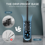 FORIOUS Toilet Brush and Holder Set, Heavy Duty 304 Stainless Steel Base Square and Long Handle for Bathroom Deep Cleaning, Drip-Proof, Space Saving for Storage, 2 Toilet Bowl Brush Head, Black FORIOUS Toilet Brush and Holder Set, Heavy Duty 304 Stainless Steel Base Square and Long Handle for Bathroom Deep Cleaning, Drip-Proof, Space Saving for Storage, 2 Toilet Bowl Brush Head, Black