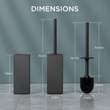 FORIOUS Toilet Brush and Holder Set, Heavy Duty 304 Stainless Steel Base Square and Long Handle for Bathroom Deep Cleaning, Drip-Proof, Space Saving for Storage, 2 Toilet Bowl Brush Head, Black FORIOUS Toilet Brush and Holder Set, Heavy Duty 304 Stainless Steel Base Square and Long Handle for Bathroom Deep Cleaning, Drip-Proof, Space Saving for Storage, 2 Toilet Bowl Brush Head, Black