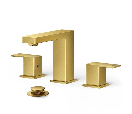 FORIOUS Bathroom Faucet for Sink 3 Hole, 2 Handle Bathroom Faucet with Drain, 3 Hole Bathroom Sink Faucet, 8" Widespread Bathroom Faucet