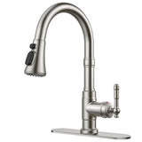 FORIOUS Vintage Kitchen Faucets with Pull Down Sprayer, Oil Rubber Brown, High Arc Single Handle Stainless Steel Antique Pull Out Sink Faucet for Farmhouse Camper Rv Bar, Fit for 1 or 3 Hole FORIOUS Vintage Kitchen Faucets with Pull Down Sprayer, Oil Rubber Brown, High Arc Single Handle Stainless Steel Antique Pull Out Sink Faucet for Farmhouse Camper Rv Bar, Fit for 1 or 3 Hole
