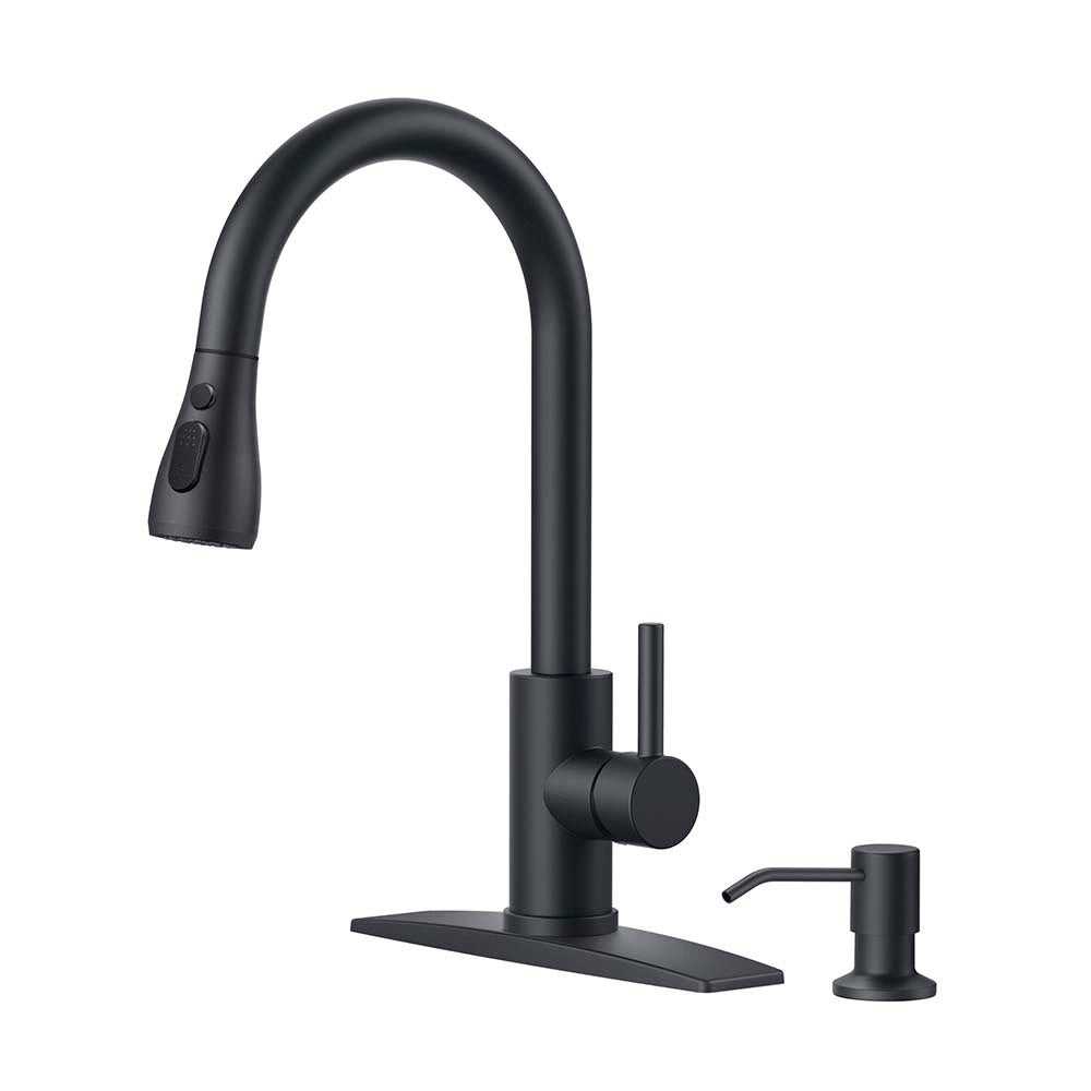 FORIOUS Kitchen Faucets with Pull Down Sprayer, Stainless Steel Kitchen Sink