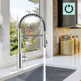 FORIOUS Kitchen Faucet with Pull Down Sprayer 1 or 3 Hole for Farmhouse with soap dispenser，led light