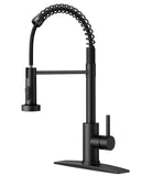 FORIOUS Kitchen Faucet with Pull Down Sprayer, Stainless Steel Commercial Single Handle Classic Spring Pull Out Kitchen Sink Faucet for Pot Filler, Farmhouse Camper Bar Laundry Room