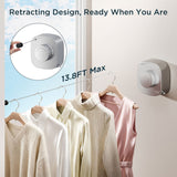 FORIOUS Retractable Clothesline Indoor, 13.8 Ft Non-Sagging Outdoor Clothes Line, Rustproof All Stainless Steel Heavy Duty Clothes Drying Laundry Line, Screw Wall Mounted for Bathroom