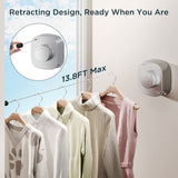 FORIOUS Retractable Clothesline Indoor, 13.8 Ft Non-Sagging Outdoor Clothes Line, Rustproof All Stainless Steel Heavy Duty Clothes Drying Laundry Line, Screw Wall Mounted for Bathroom