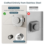 FORIOUS Retractable Clothesline Indoor, 13.8 Ft Non-Sagging Outdoor Clothes Line, Rustproof All Stainless Steel Heavy Duty Clothes Drying Laundry Line, Screw Wall Mounted for Bathroom