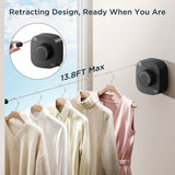 FORIOUS Retractable Clothesline Indoor, 13.8 Ft Non-Sagging Outdoor Clothes Line, Rustproof All Stainless Steel Heavy Duty Clothes Drying Laundry Line, Screw Wall Mounted for Bathroom