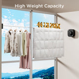 FORIOUS Retractable Clothesline Indoor, 13.8 Ft Non-Sagging Outdoor Clothes Line, Rustproof All Stainless Steel Heavy Duty Clothes Drying Laundry Line, Screw Wall Mounted for Bathroom