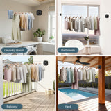 FORIOUS Retractable Clothesline Indoor, 13.8 Ft Non-Sagging Outdoor Clothes Line, Rustproof All Stainless Steel Heavy Duty Clothes Drying Laundry Line, Screw Wall Mounted for Bathroom