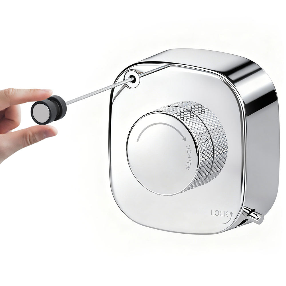 FORIOUS Retractable Clothesline Indoor, 13.8 Ft Non-Sagging Outdoor Clothes Line, Rustproof All Stainless Steel Heavy Duty Clothes Drying Laundry Line, Screw Wall Mounted for Bathroom