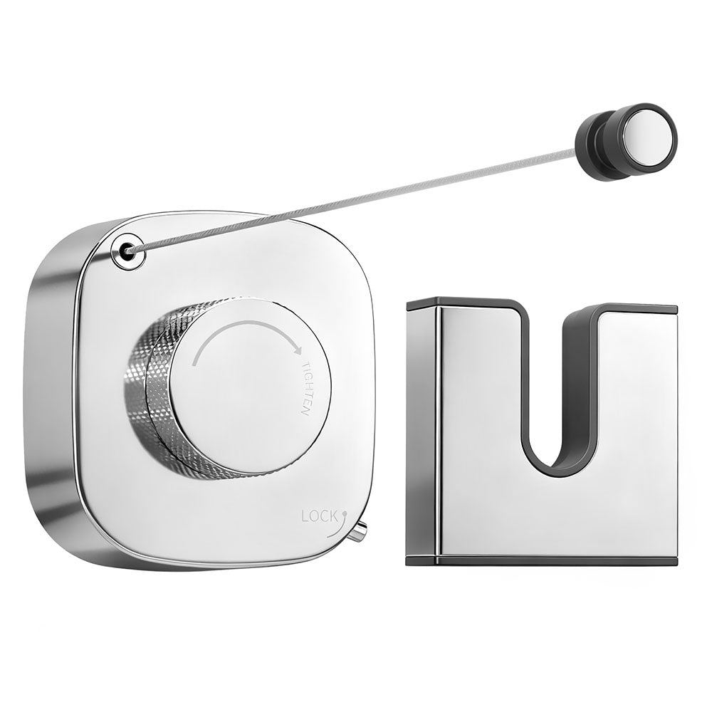 FORIOUS Retractable Clothesline Indoor, 13.8 Ft Non-Sagging Outdoor Clothes Line, Rustproof All Stainless Steel Heavy Duty Clothes Drying Laundry Line, Screw Wall Mounted for Bathroom