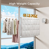 FORIOUS Retractable Clothesline Indoor, 13.8 Ft Non-Sagging Outdoor Clothes Line, Rustproof All Stainless Steel Heavy Duty Clothes Drying Laundry Line, Screw Wall Mounted for Bathroom