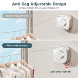 FORIOUS Retractable Clothesline Indoor, 13.8 Ft Non-Sagging Outdoor Clothes Line, Rustproof All Stainless Steel Heavy Duty Clothes Drying Laundry Line, Screw Wall Mounted for Bathroom