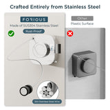 FORIOUS Retractable Clothesline Indoor, 13.8 Ft Non-Sagging Outdoor Clothes Line, Rustproof All Stainless Steel Heavy Duty Clothes Drying Laundry Line, Screw Wall Mounted for Bathroom