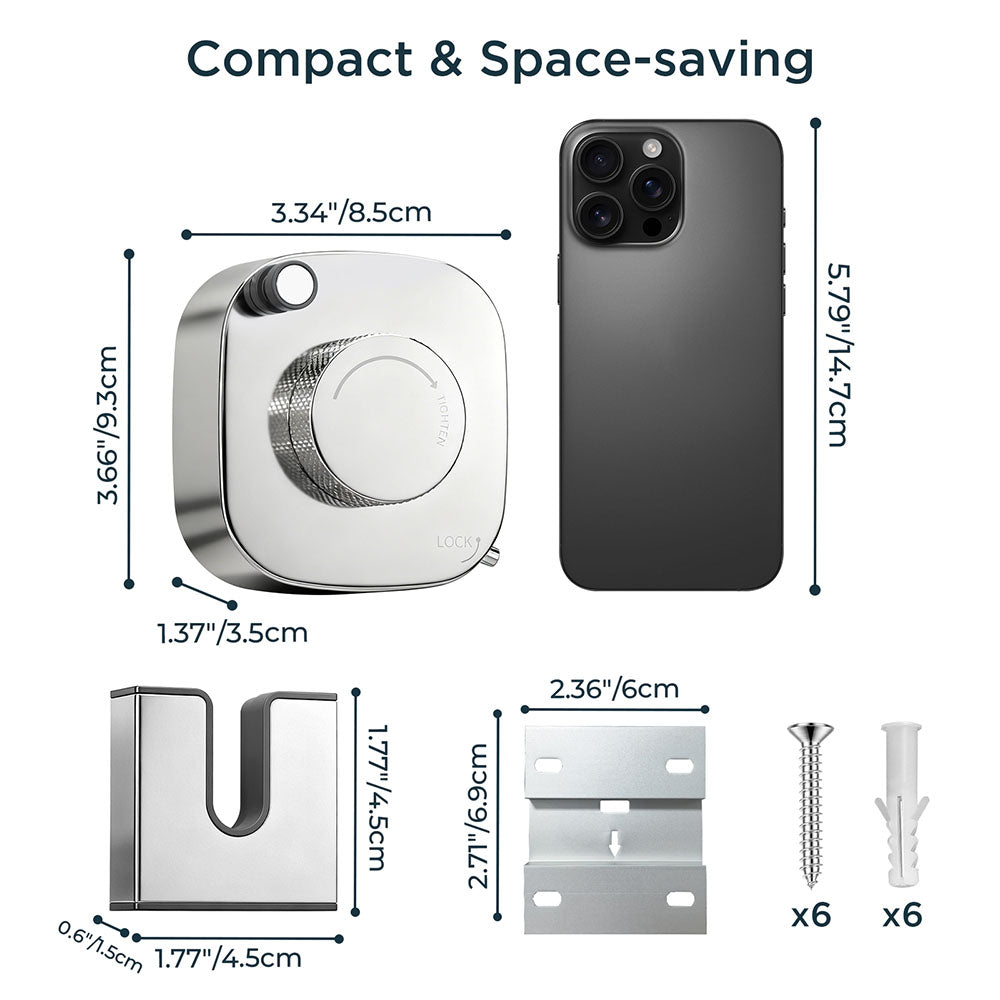 FORIOUS Retractable Clothesline Indoor, 13.8 Ft Non-Sagging Outdoor Clothes Line, Rustproof All Stainless Steel Heavy Duty Clothes Drying Laundry Line, Screw Wall Mounted for Bathroom