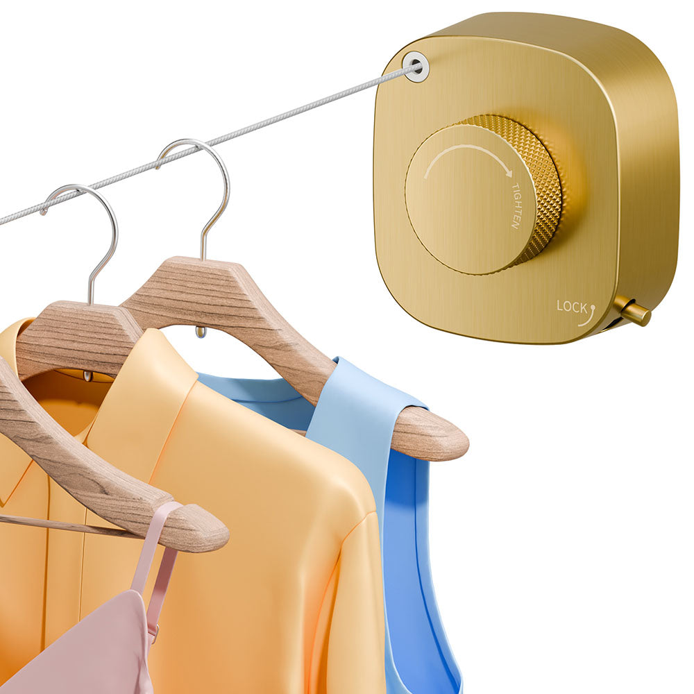 FORIOUS Retractable Clothesline Indoor, 13.8 Ft Non-Sagging Outdoor Clothes Line, Rustproof All Stainless Steel Heavy Duty Clothes Drying Laundry Line, Screw Wall Mounted for Bathroom