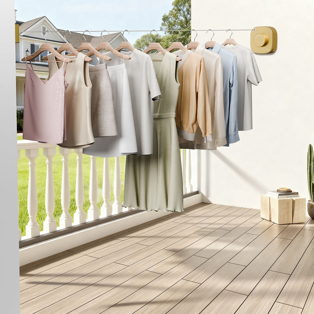 FORIOUS Retractable Clothesline Indoor, 13.8 Ft Non-Sagging Outdoor Clothes Line, Rustproof All Stainless Steel Heavy Duty Clothes Drying Laundry Line, Screw Wall Mounted for Bathroom