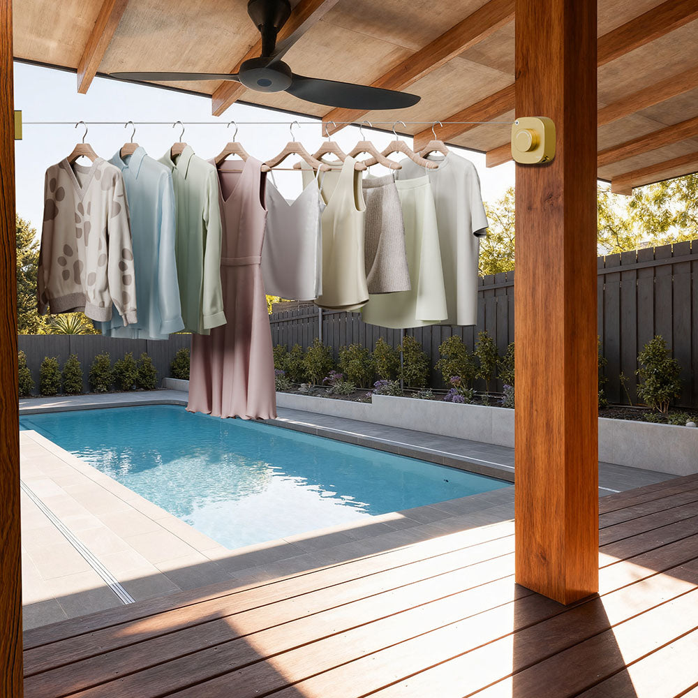 FORIOUS Retractable Clothesline Indoor, 13.8 Ft Non-Sagging Outdoor Clothes Line, Rustproof All Stainless Steel Heavy Duty Clothes Drying Laundry Line, Screw Wall Mounted for Bathroom