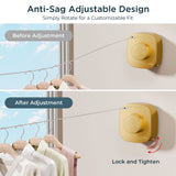 FORIOUS Retractable Clothesline Indoor, 13.8 Ft Non-Sagging Outdoor Clothes Line, Rustproof All Stainless Steel Heavy Duty Clothes Drying Laundry Line, Screw Wall Mounted for Bathroom