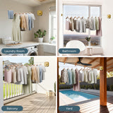 FORIOUS Retractable Clothesline Indoor, 13.8 Ft Non-Sagging Outdoor Clothes Line, Rustproof All Stainless Steel Heavy Duty Clothes Drying Laundry Line, Screw Wall Mounted for Bathroom