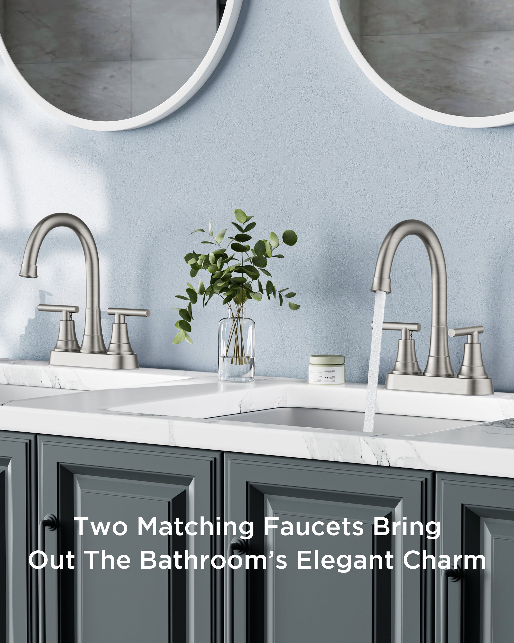 FORIOUS Matte Black Bathroom Faucets, 4 Inch Centerset Bathroom Sink Faucet 2 or 3 Hole with Pop up Drain and cUPC Hose, Two Handles Control, 360° spout for Restroom,Vanity, Rv, 2 Pack