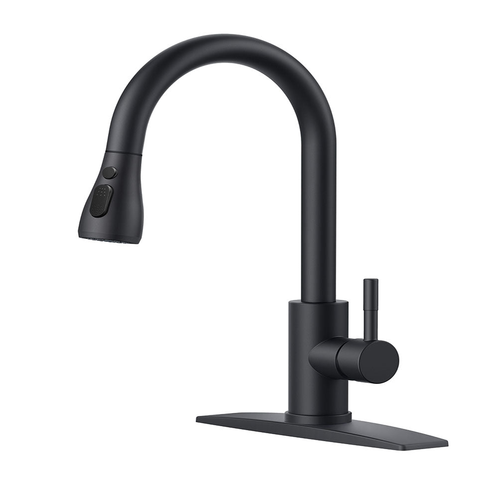 FORIOUS Kitchen Faucets with Pull Down Sprayer, Stainless Steel Kitchen Sink