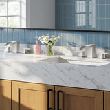 FORIOUS 2 Pack, Waterfall Bathroom Faucets 3 Hole, 8 Inch Widespread Square Matte Black，Brushed Gold， Stainless Steel ，Chrome Bathroom Sink Faucet with Metal Pop-up Drain and cUPC Supply Lines, Two Handles for Vanity, Restroom, Commercial