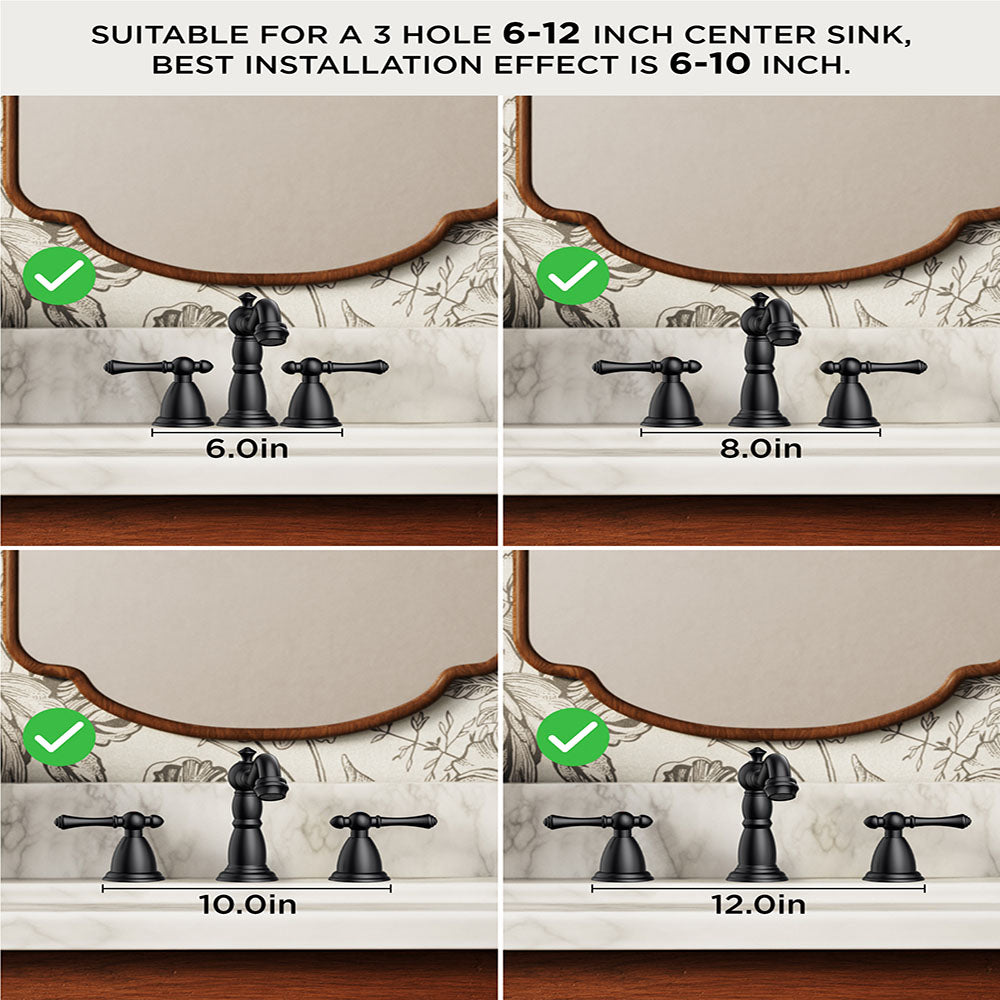 FORIOUS Brushed Nickel Bathroom Sink Faucet 3 Holes, 2 Handle Widepsread Antique Faucet for Bathroom Sink with Pop-Up Drain and Water Supplies for Commercial Vanity Lavatory Restroom Farmhouse