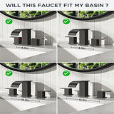 FORIOUS Brushed Gold Bathroom Faucets 3 Hole, Waterfall Square 8 Inch Widespread Bathroom Sink Faucet with Metal Pop-up Drain and Supply Lines, Two Handles for Vanity, RV, Farmhouse Remodel